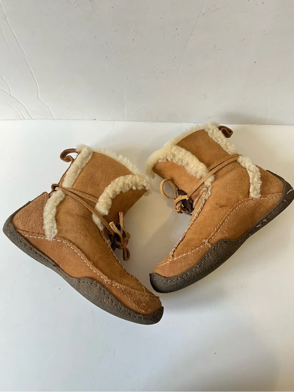 Sorel Pakua Brown Leather Shearling Lined Moccasin Winter Boots size 8